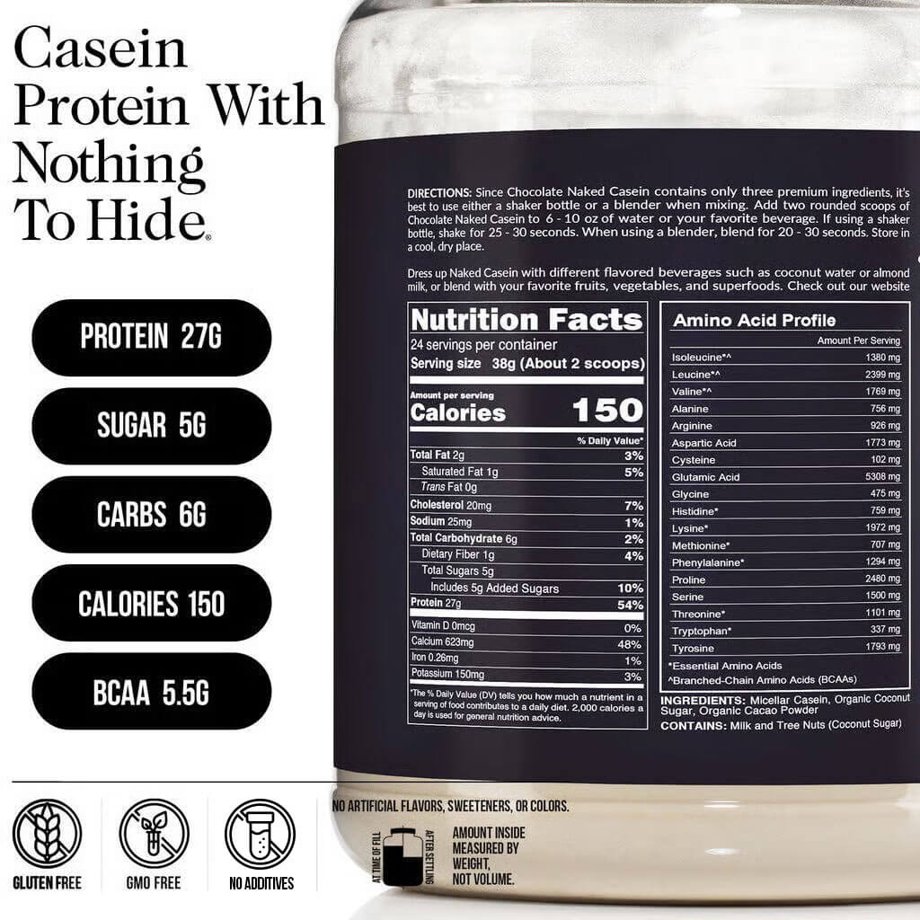 Chocolate Casein Protein Powder - Chocolate, Steady Release Protein Nutrition