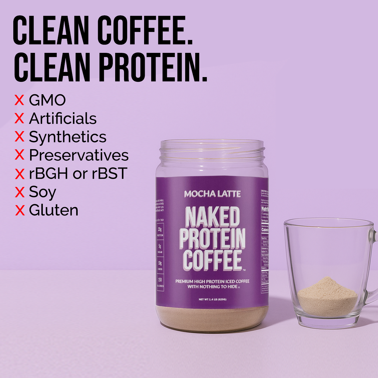 Mocha Latte Protein Iced Coffee - Mocha Latte, Minimal Ingredient Health Support