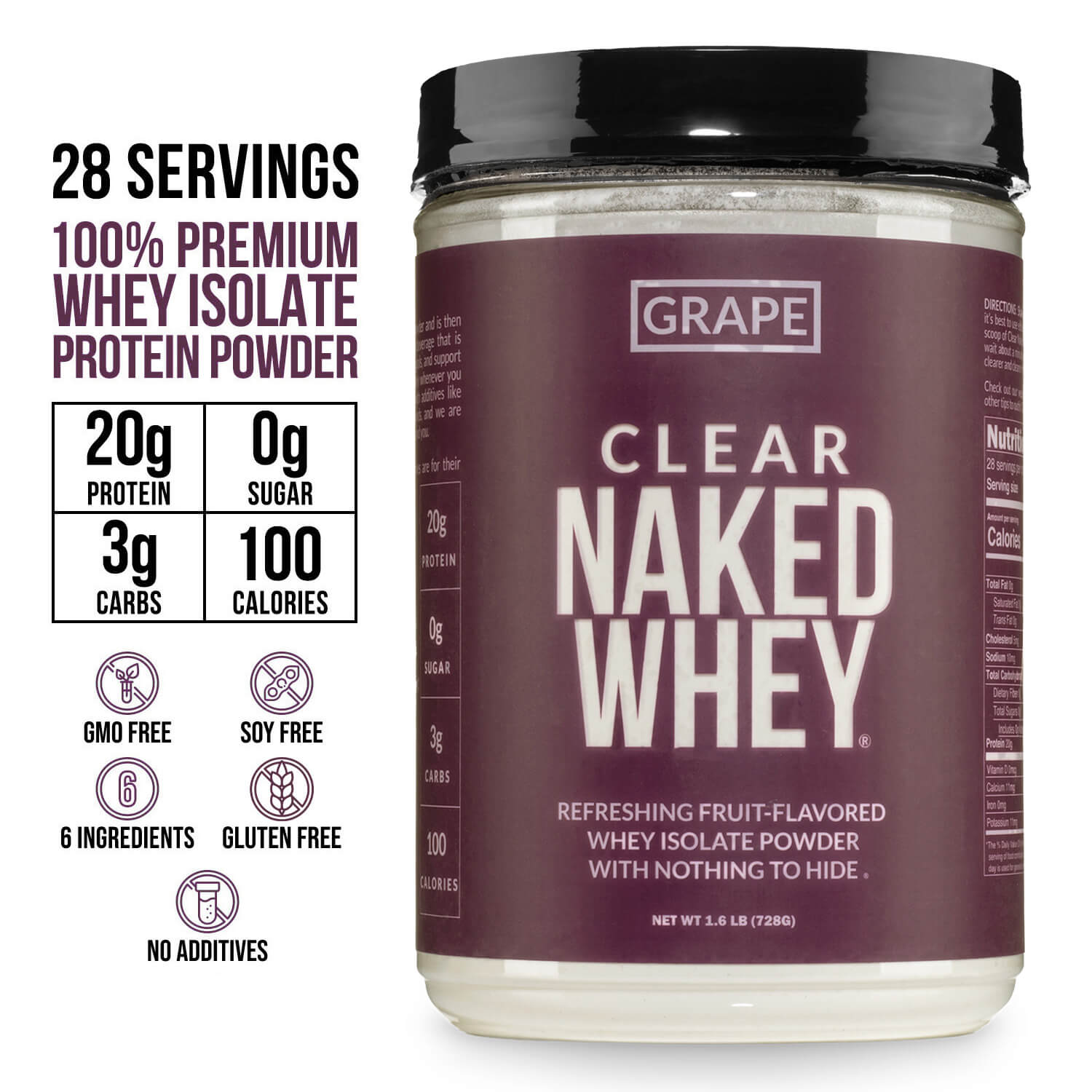 Grape Whey Protein Isolate - Grape, Pure Protein For Everyday Use