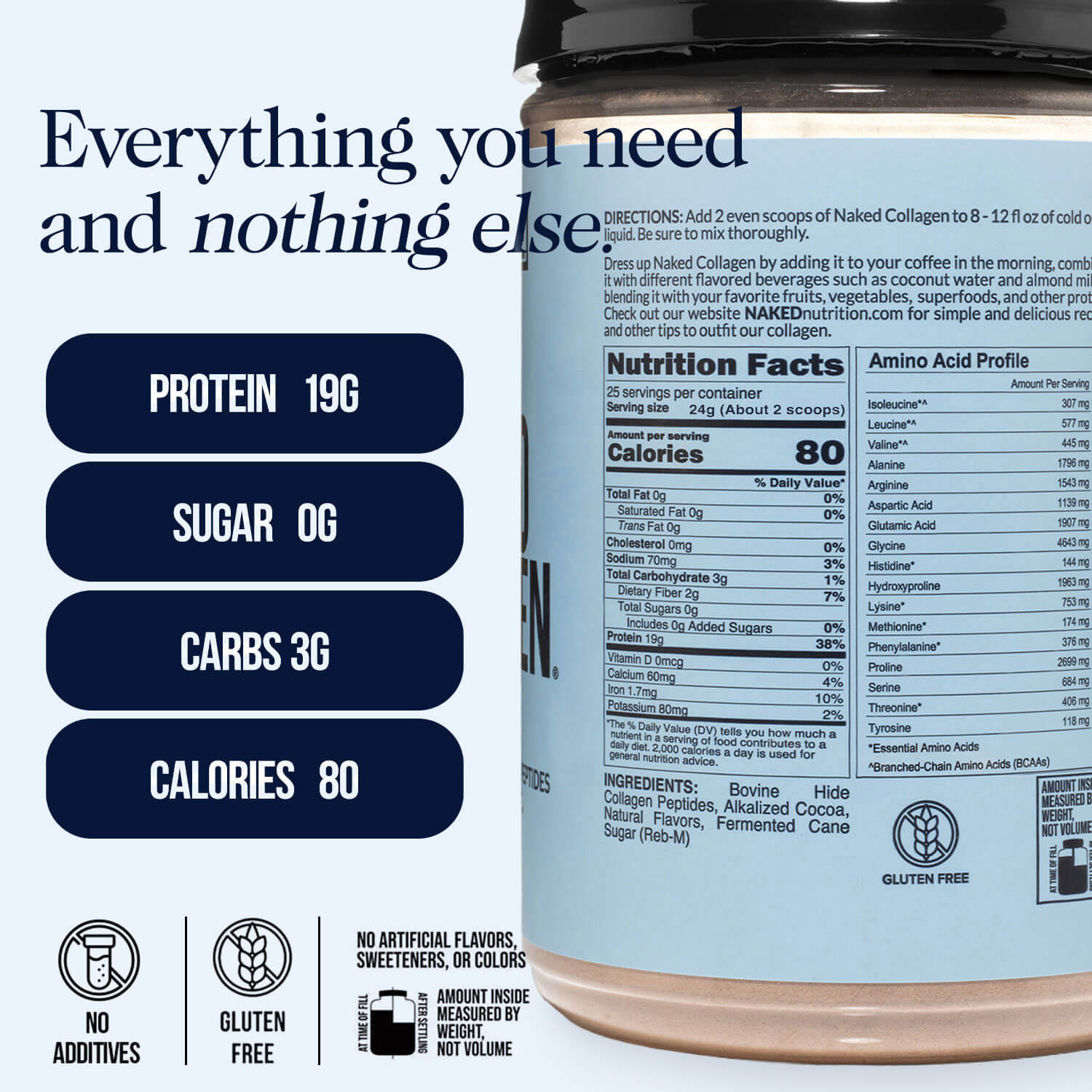 Chocolate Collagen Peptides Powder - Chocolate Collagen Peptides, Clean Collagen Peptide Support