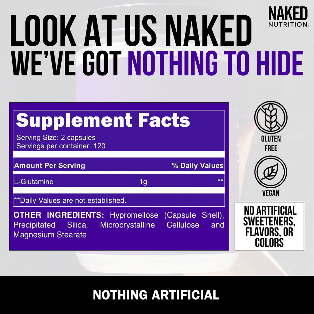 Glutamine Capsules - Capsules, Minimal Ingredient Health Support