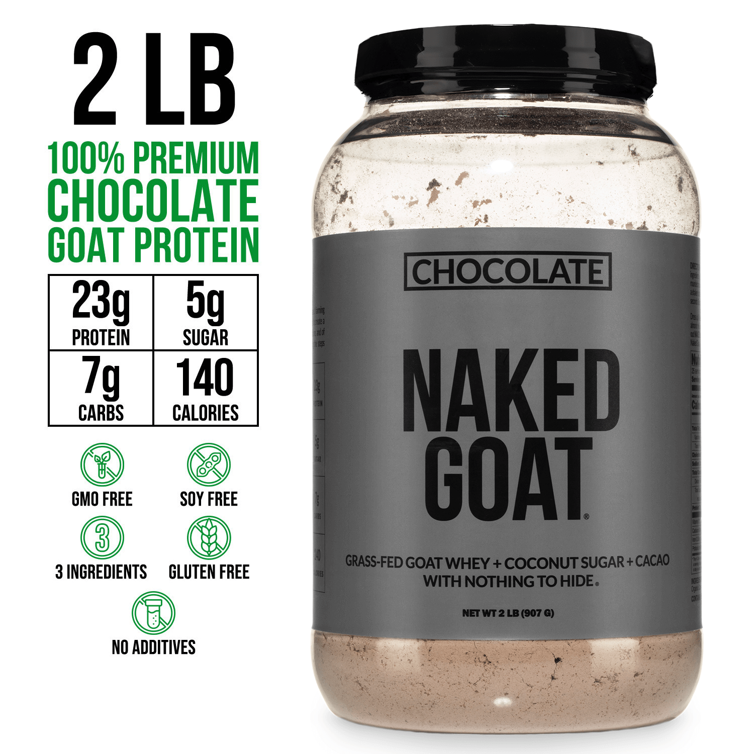 Chocolate Goat Whey Protein Powder - Chocolate, Pure Protein For Everyday Use