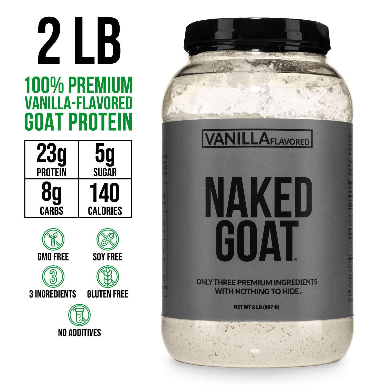 Vanilla Goat Whey Protein Powder - Vanilla, Pure Protein For Everyday Use