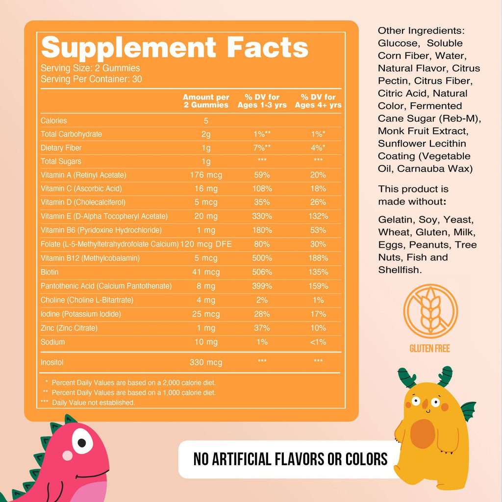 Kids Multivitamin Gummies, Minimal Ingredient Health Support