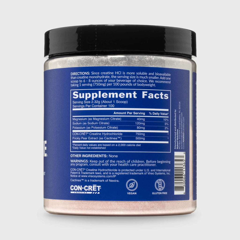 Creatine HCl Powder - Unflavored, Simple Performance Training Support