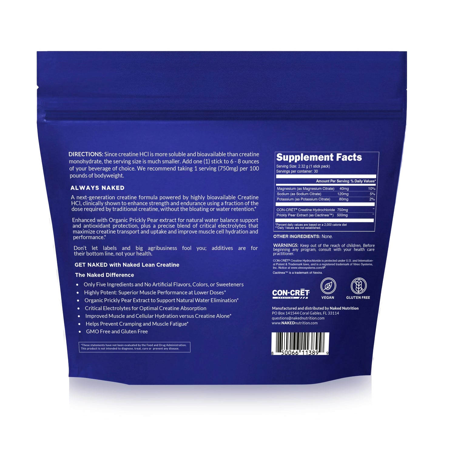 Creatine HCl Travel Packets - Stick Packs, Simple Performance Training Support