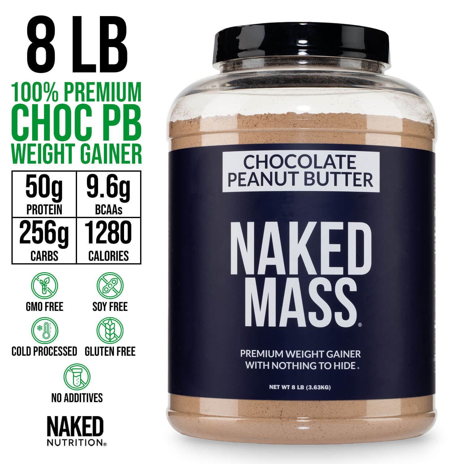 Chocolate Peanut Butter Mass Gainer Protein Supplement - Chocolate PB, Daily Calorie Boost Blend