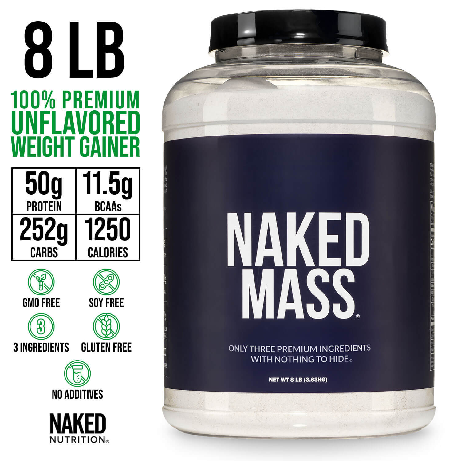 Mass Gainer Protein Supplement - Unflavored, Daily Calorie Boost Blend