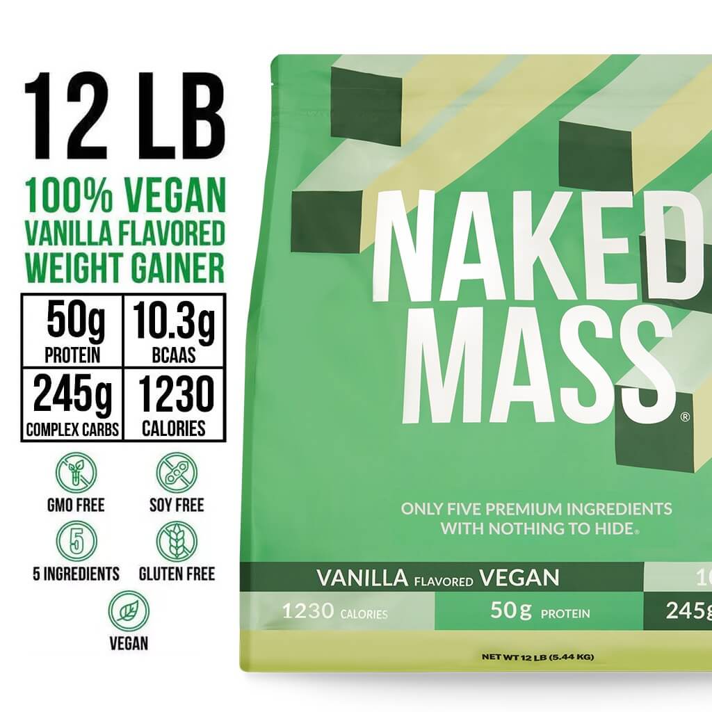 Vanilla Vegan Mass Gainer Supplement - Vanilla (Vegan) 12LB, Daily Calorie Boost Blend