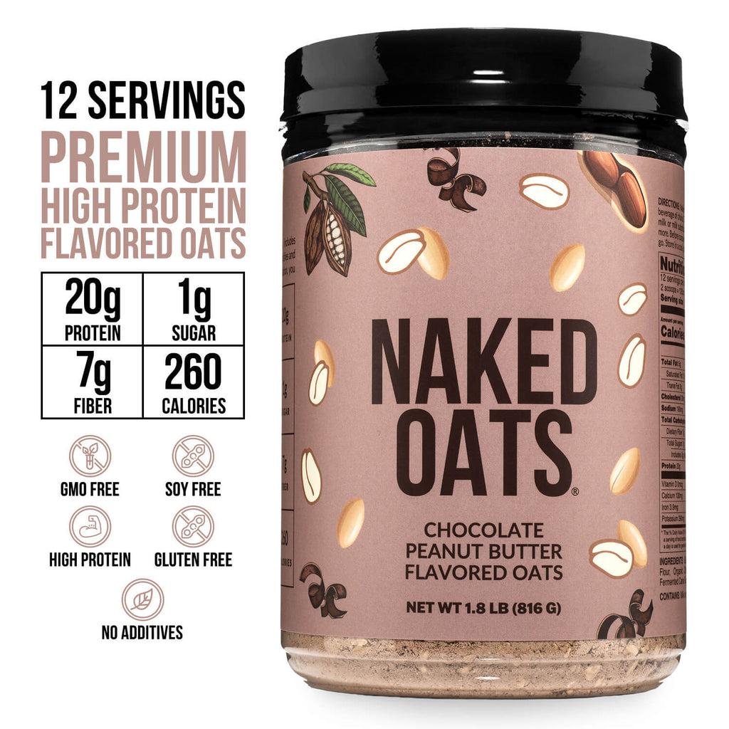 Chocolate Peanut Butter Protein Oats - Chocolate Peanut Butter, Minimal Ingredient Health Support
