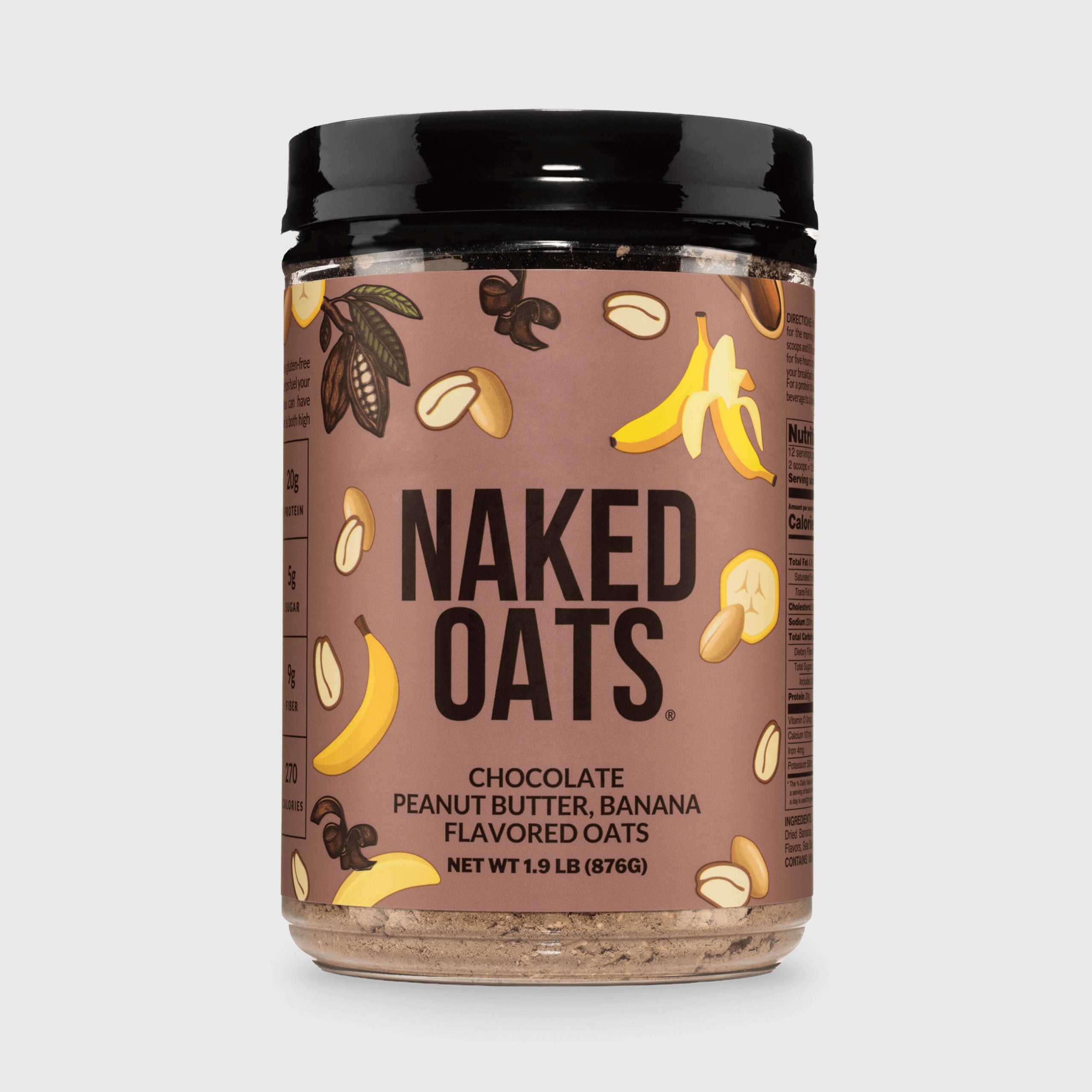 Chocolate Peanut Butter Banana Protein Oats - Chocolate PB Banana, Minimal Ingredient Health Support