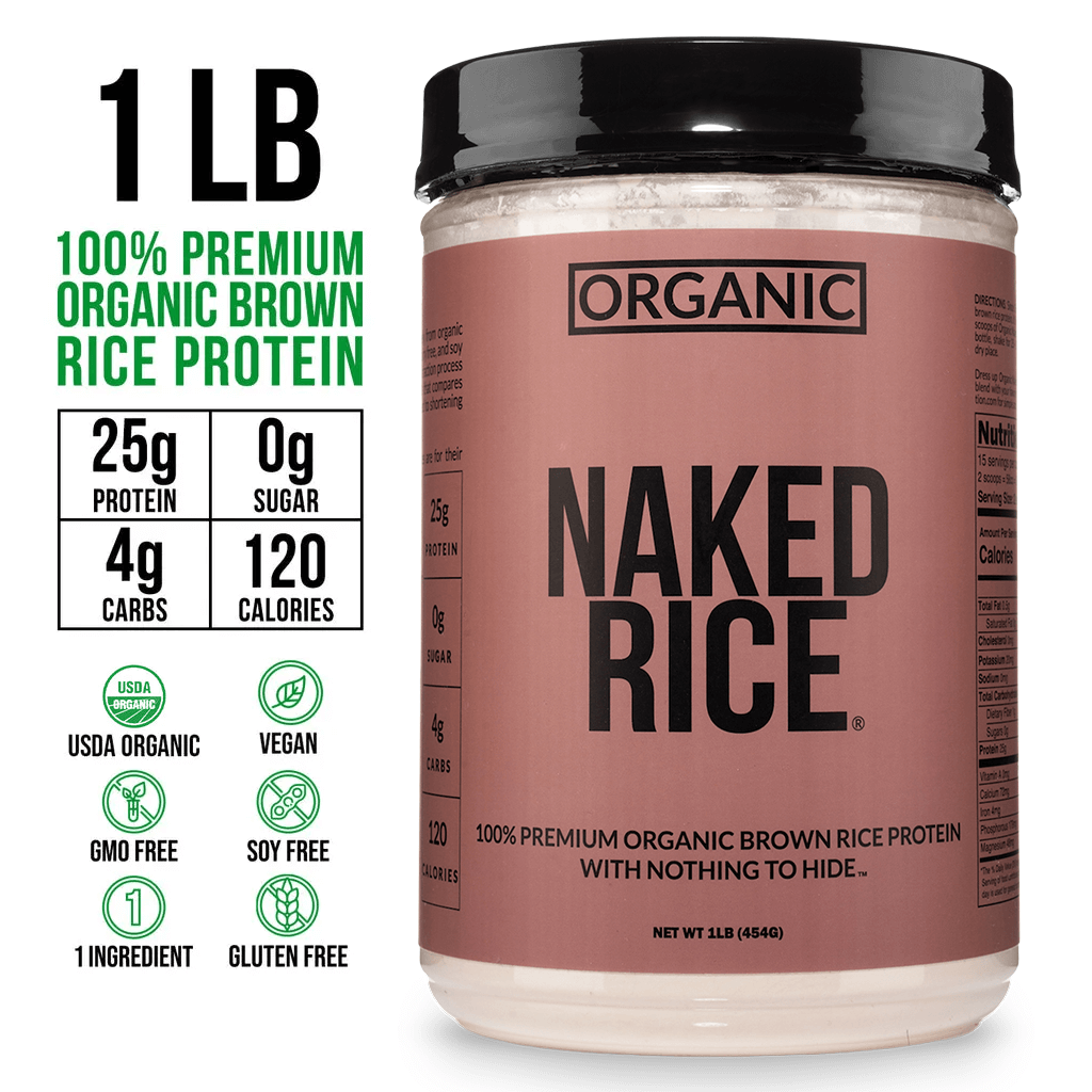 Organic Brown Rice Protein Powder 1lb - Unflavored 1LB, Smooth Plant Protein For Shakes
