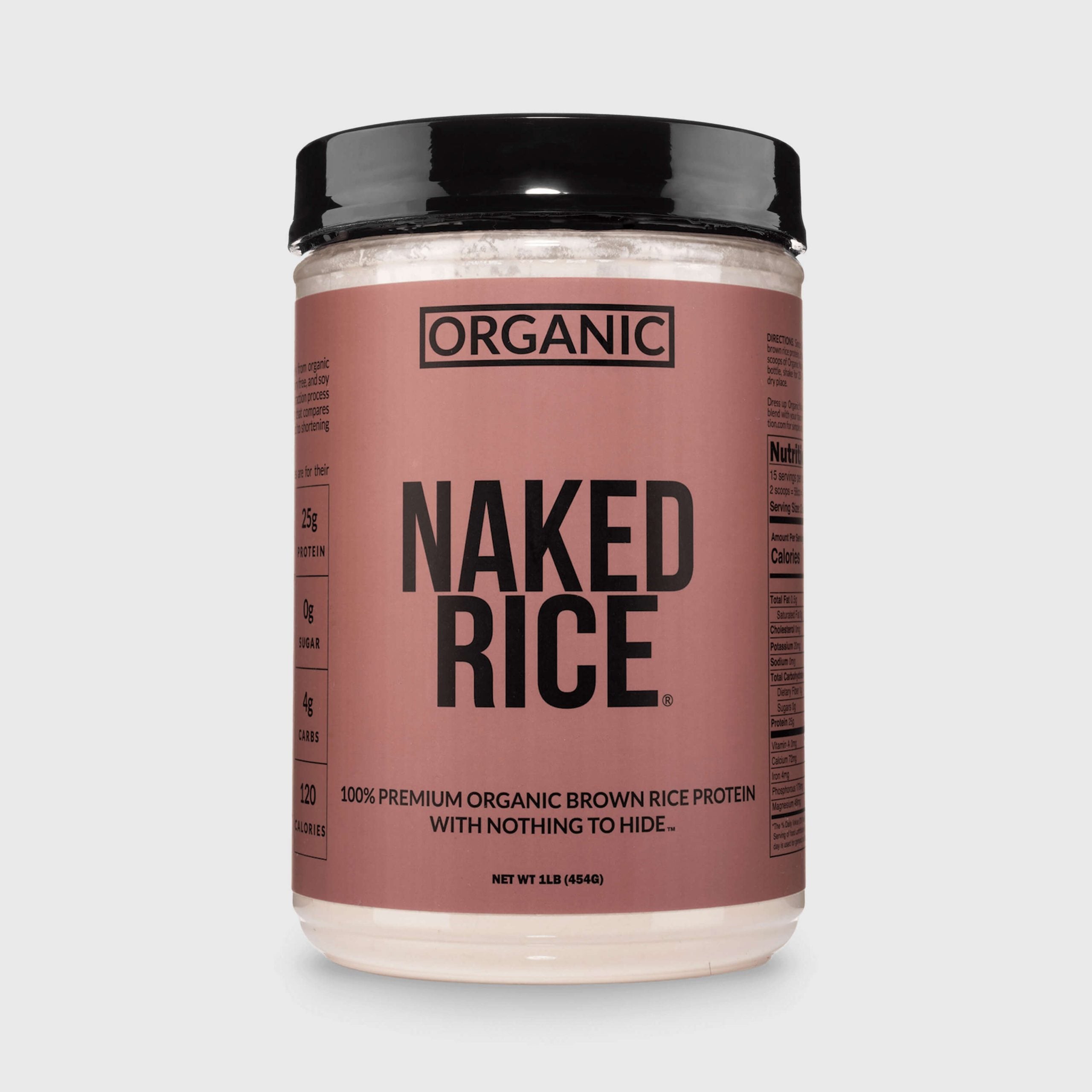 Organic Brown Rice Protein Powder 1lb - Unflavored 1LB, Smooth Plant Protein For Shakes