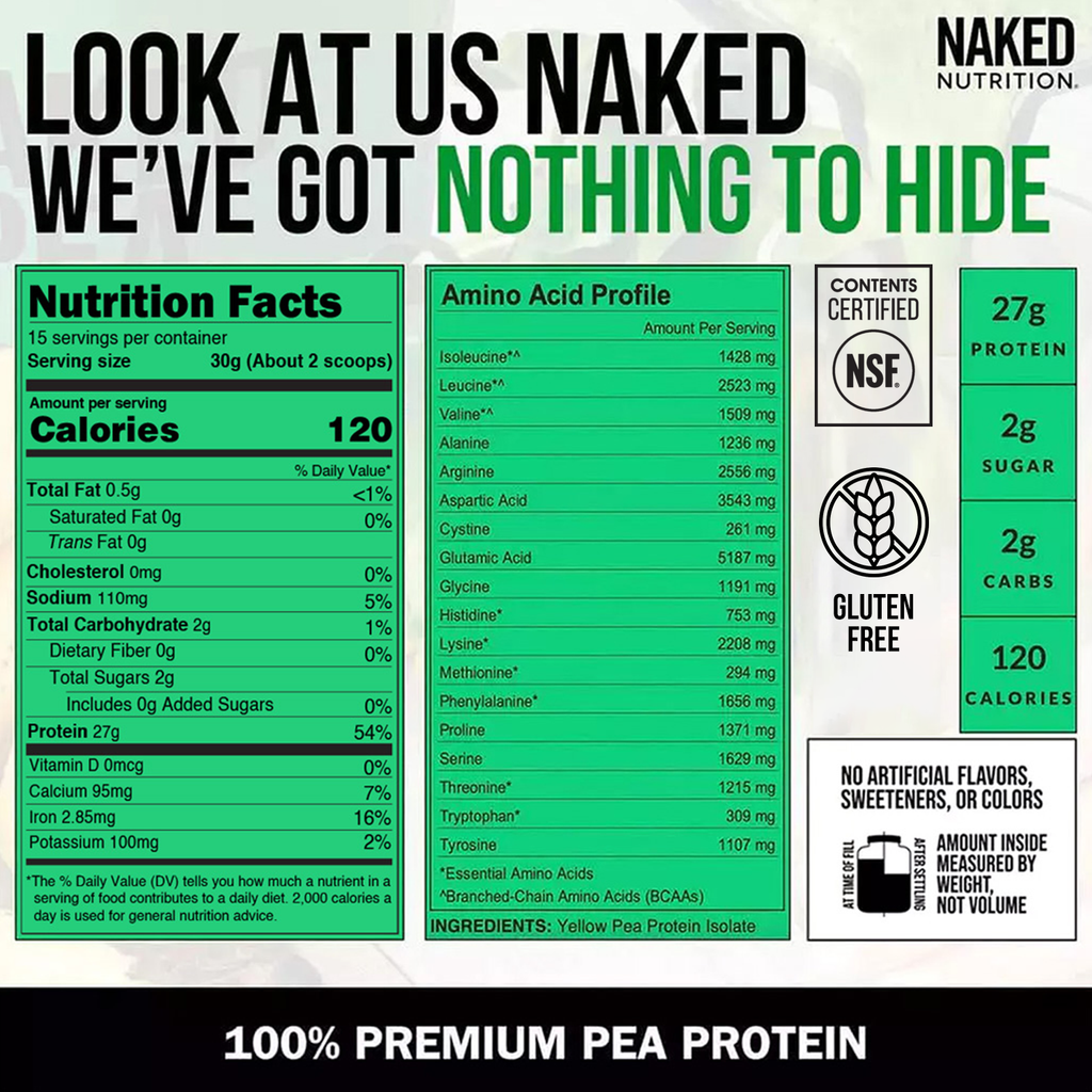 Pea Protein Powder 1lb - Unflavored, Smooth Plant Protein For Shakes