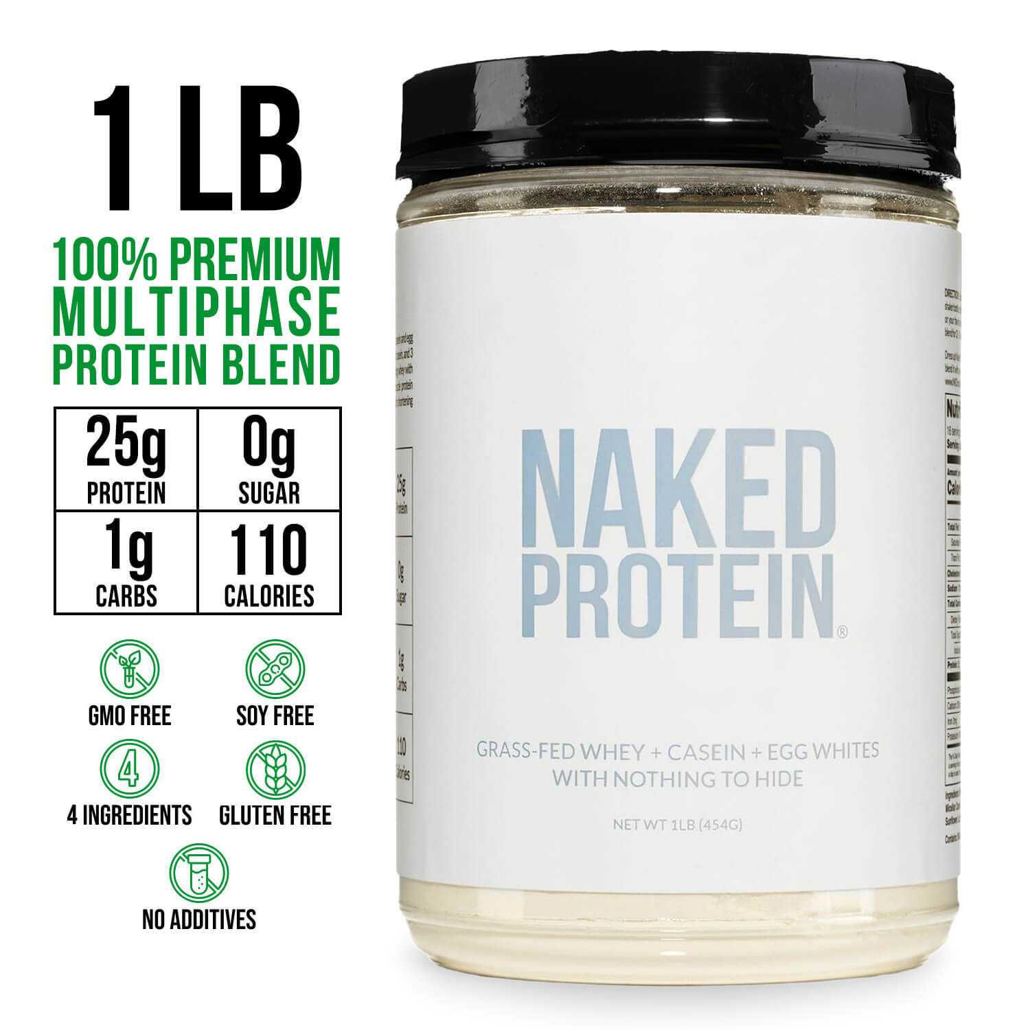 Protein Powder Blend - 1LB Egg Whey & Casein Protein Blend - 1LB, Pure Protein For Everyday Use