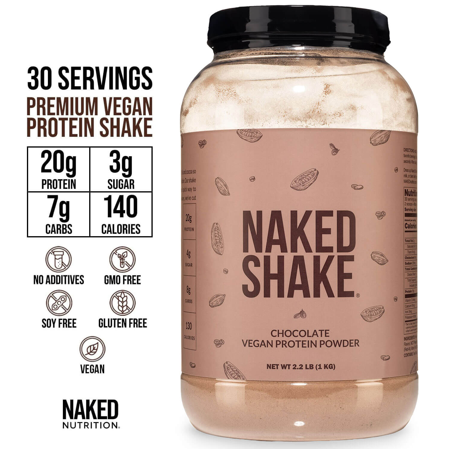 Chocolate Protein Shake - Chocolate, Minimal Ingredient Health Support
