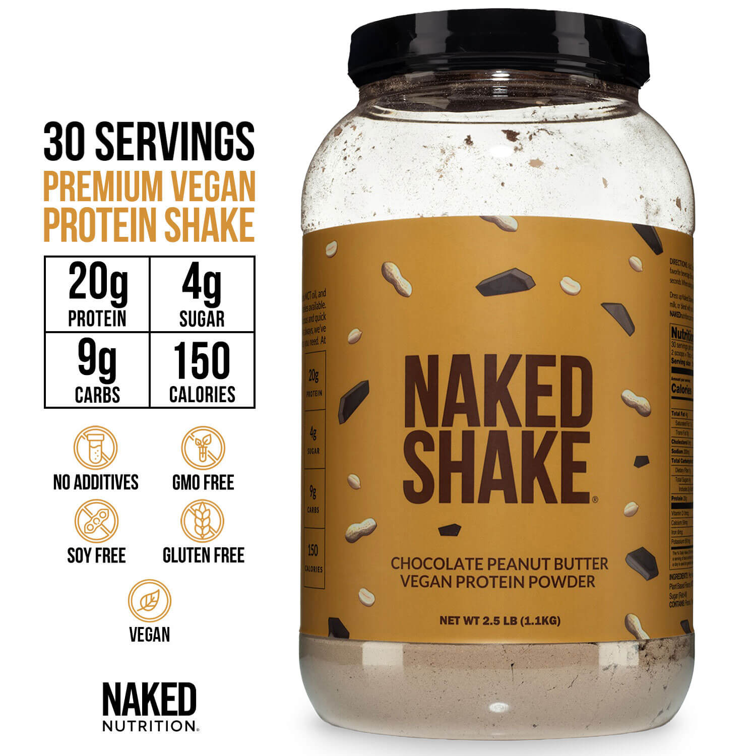 Chocolate PB Protein Shake - Chocolate Peanut Butter, Minimal Ingredient Health Support