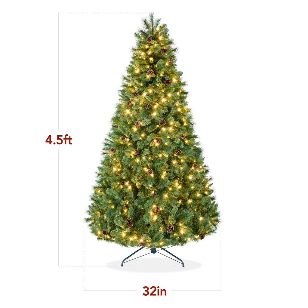 Pre-Lit Artificial Scotch Pine Christmas Tree with Metal Stand with eye-catching holiday style