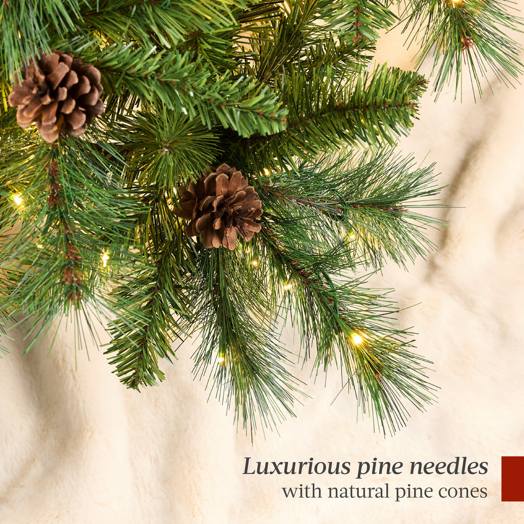 Pre-Lit Artificial Scotch Pine Christmas Tree with Metal Stand with eye-catching holiday style