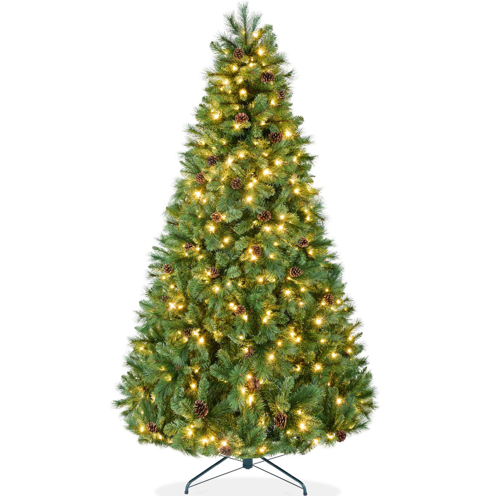 Pre-Lit Artificial Scotch Pine Christmas Tree with Metal Stand with eye-catching holiday style