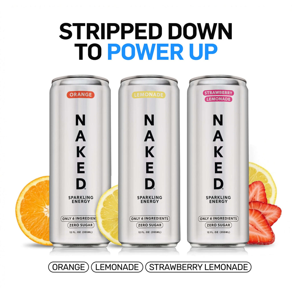 Orange Naked Sparkling Energy - Orange, Minimal Ingredient Health Support