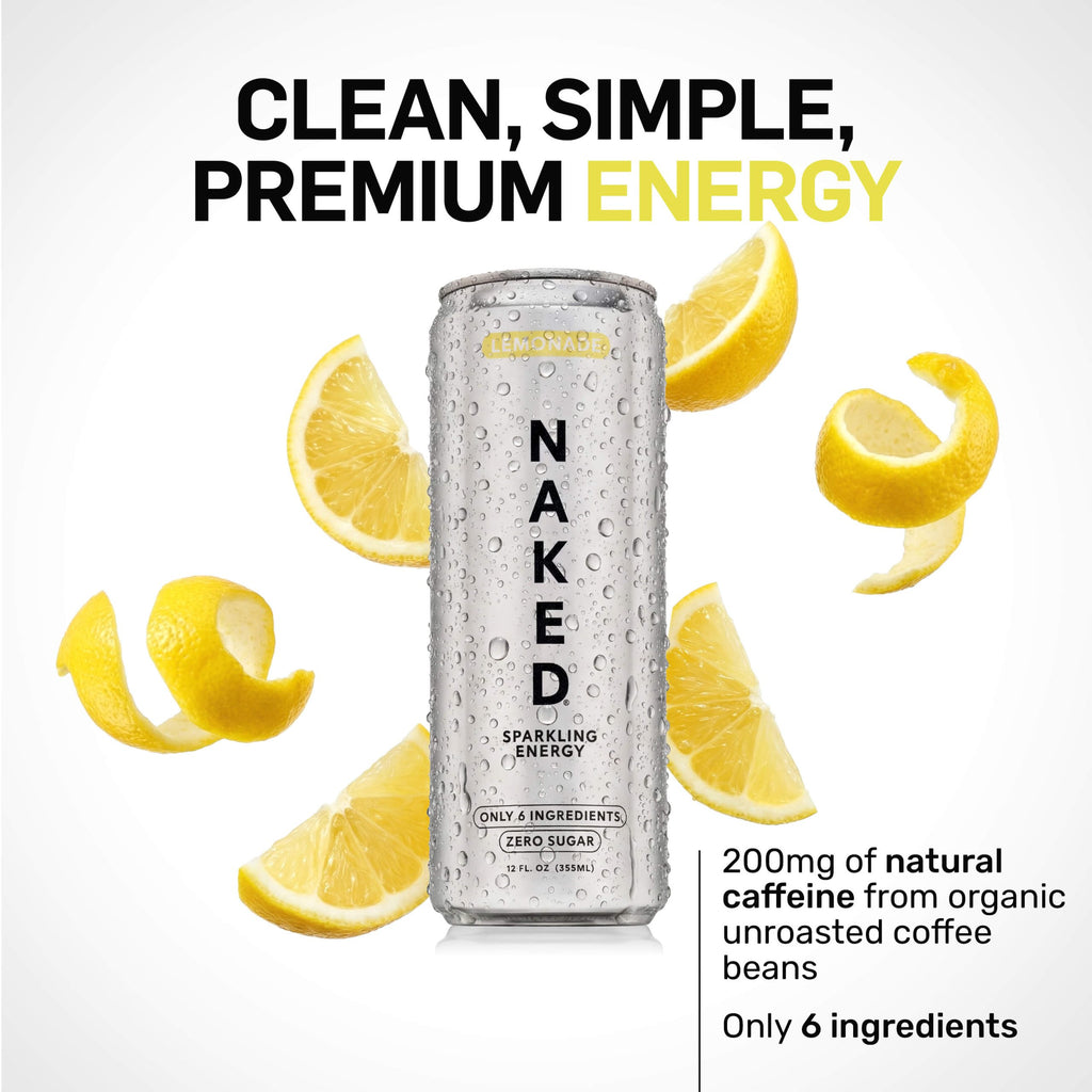 Lemonade Naked Sparkling Energy - Lemonade, Minimal Ingredient Health Support