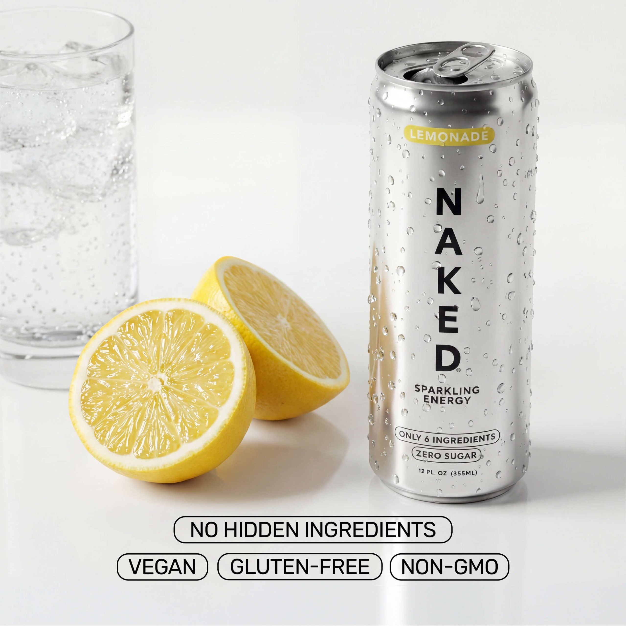 Lemonade Naked Sparkling Energy - Lemonade, Minimal Ingredient Health Support