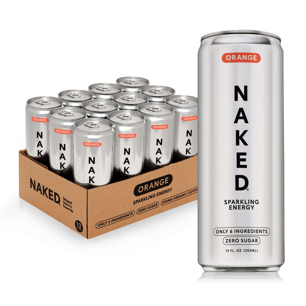 Orange Naked Sparkling Energy - Orange, Minimal Ingredient Health Support