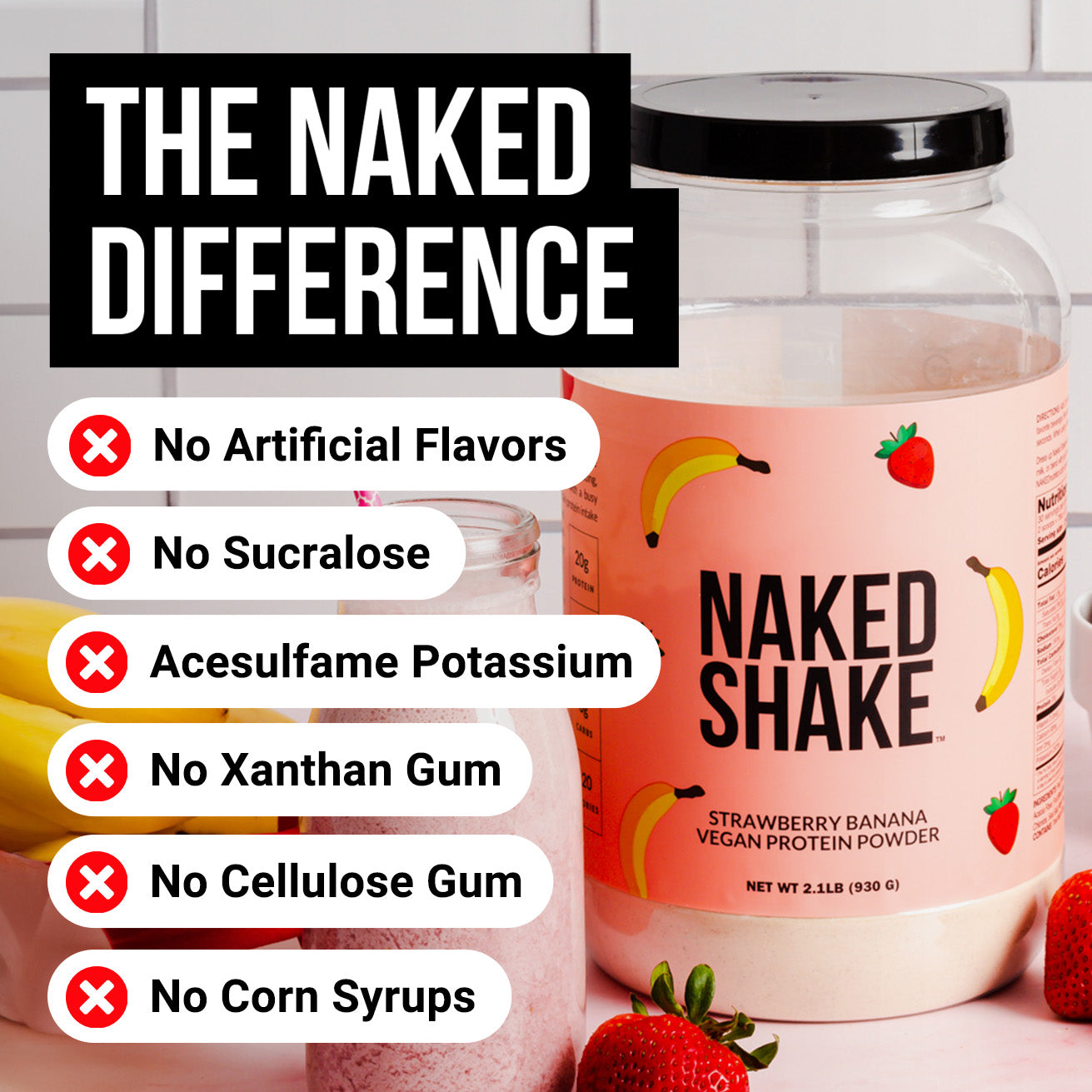 Strawberry Banana Protein Shake - Strawberry Banana, Minimal Ingredient Health Support