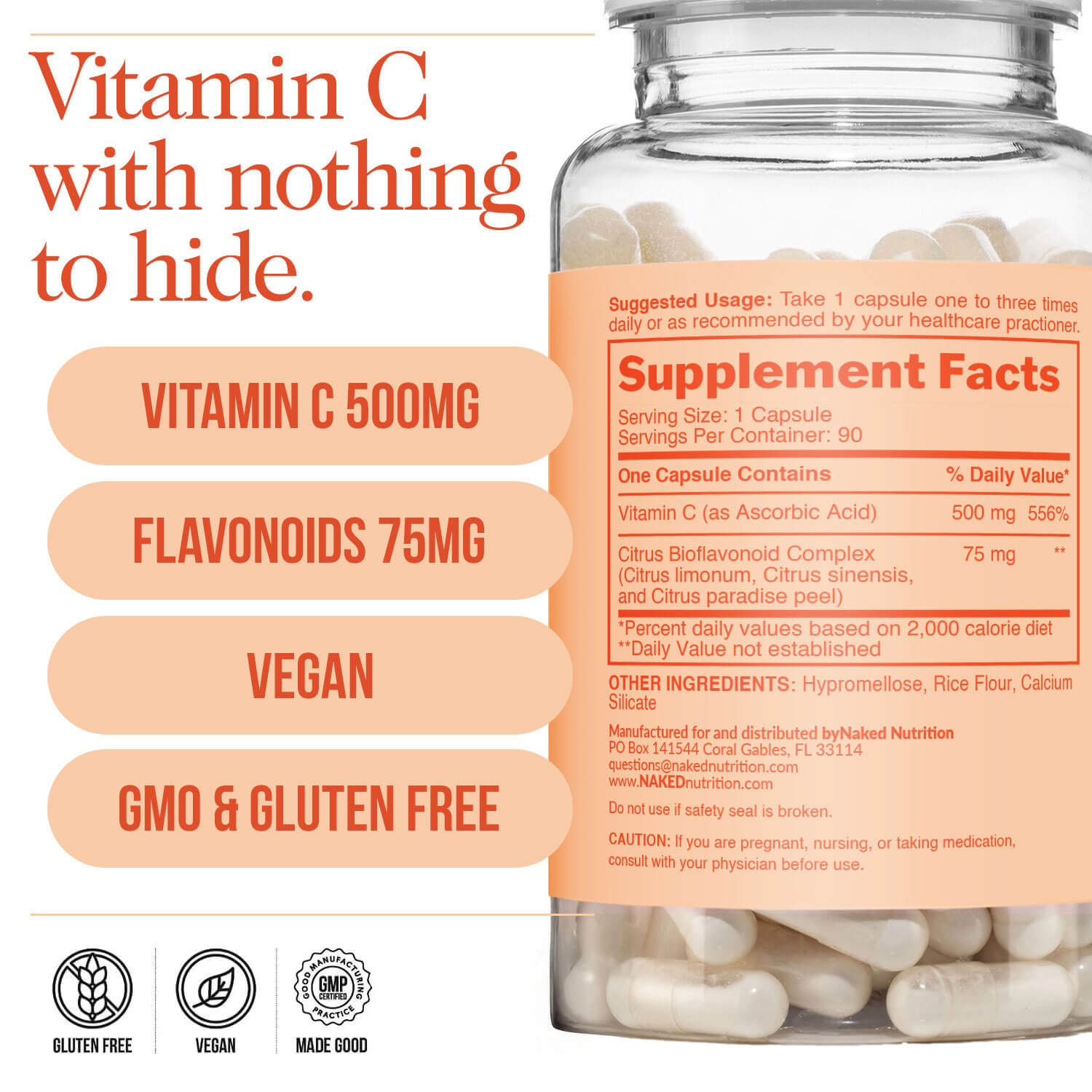 Daily Vitamin C Supplement - Vitamin C, Minimal Ingredient Health Support