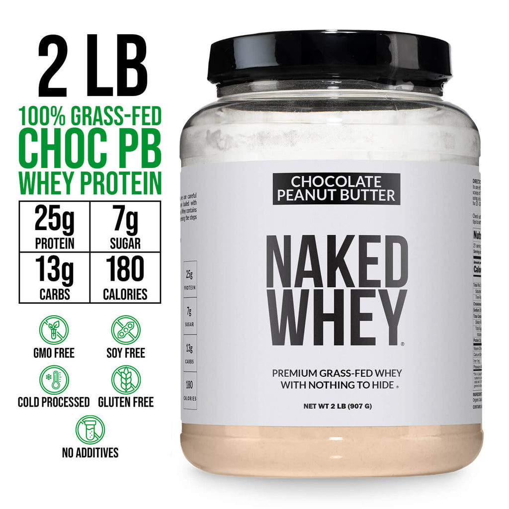 Chocolate Peanut Butter Whey Protein Powder 2LB - Chocolate PB, Pure Protein For Everyday Use