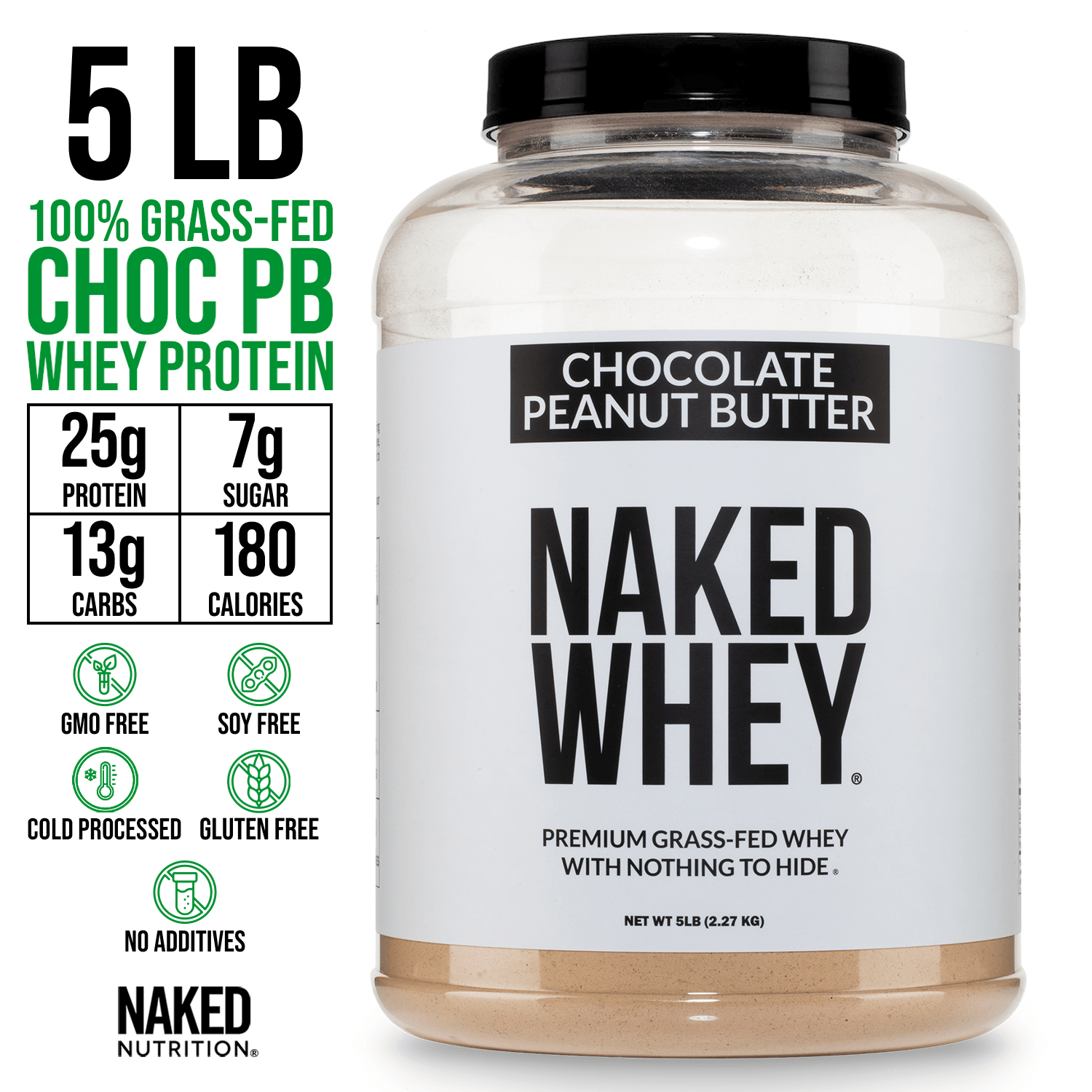 Chocolate Peanut Butter Whey Protein Powder - Chocolate PB, Pure Protein For Everyday Use