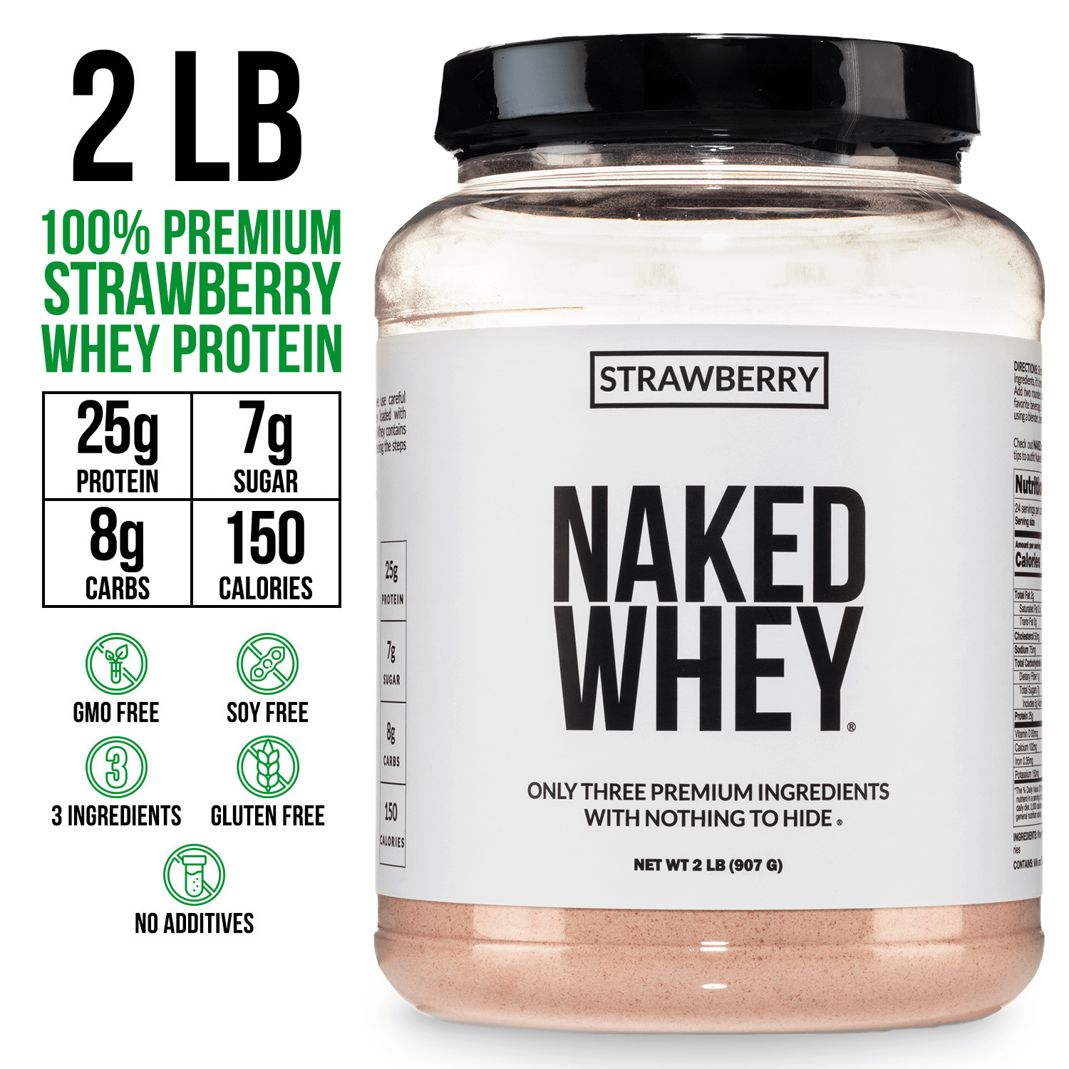 Strawberry Whey Protein Powder - Strawberry, Pure Protein For Everyday Use