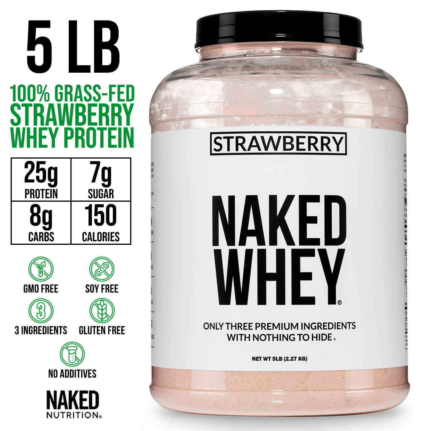 Strawberry Whey Protein Powder - Strawberry, Pure Protein For Everyday Use