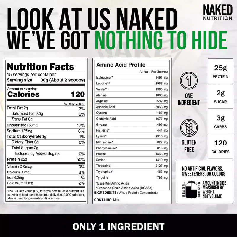 Grass Fed Whey Protein Powder - Unflavored, Pure Protein For Everyday Use