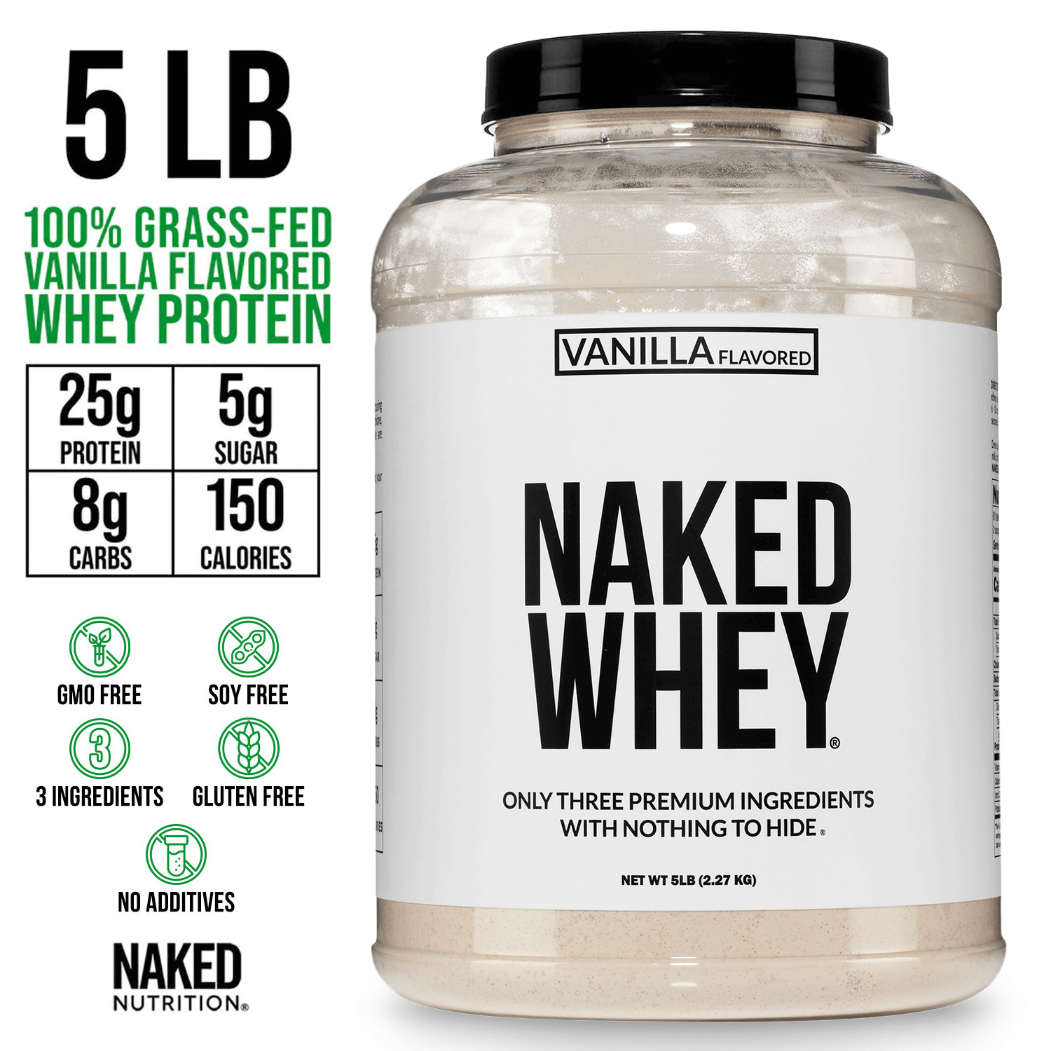 Vanilla Whey Protein Powder - Vanilla, Pure Protein For Everyday Use