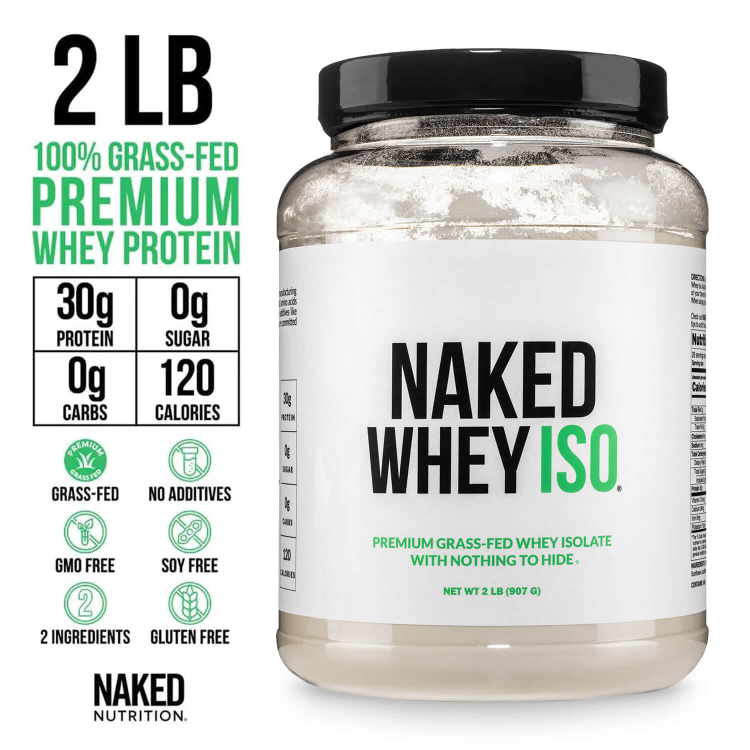 Grass Fed Whey Isolate Protein Powder - Unflavored, Pure Protein For Everyday Use