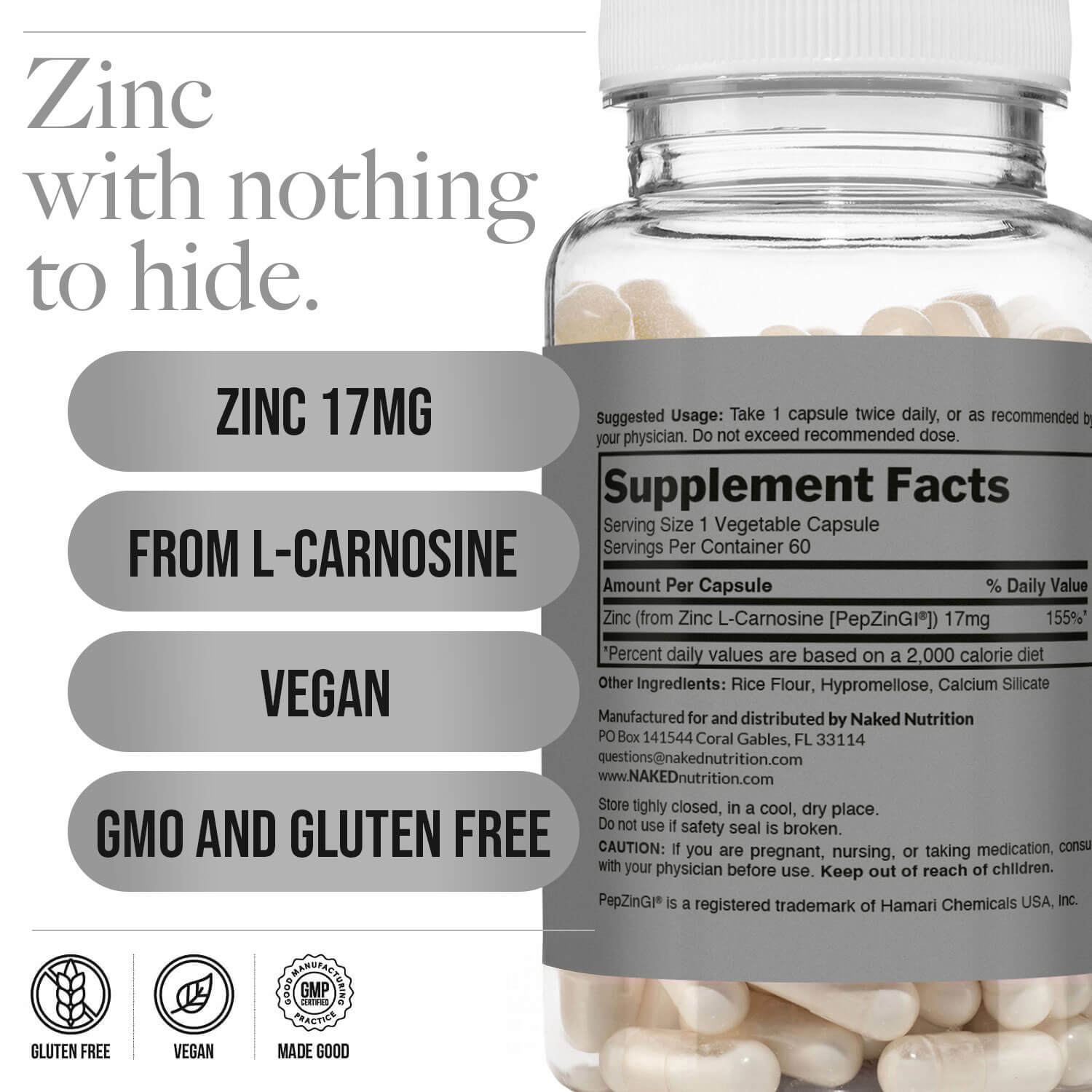Daily Zinc Supplement - Zinc, Minimal Ingredient Health Support