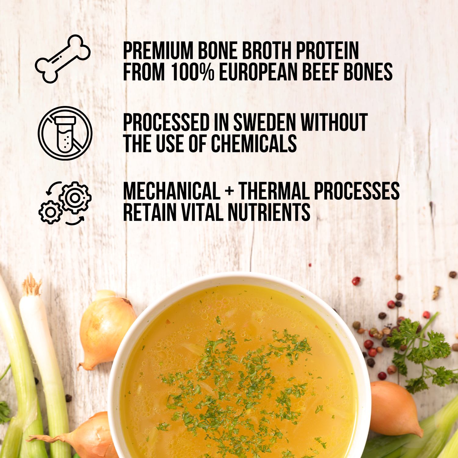 Bone Broth Protein Powder, Easy Mixing Nutrition Support