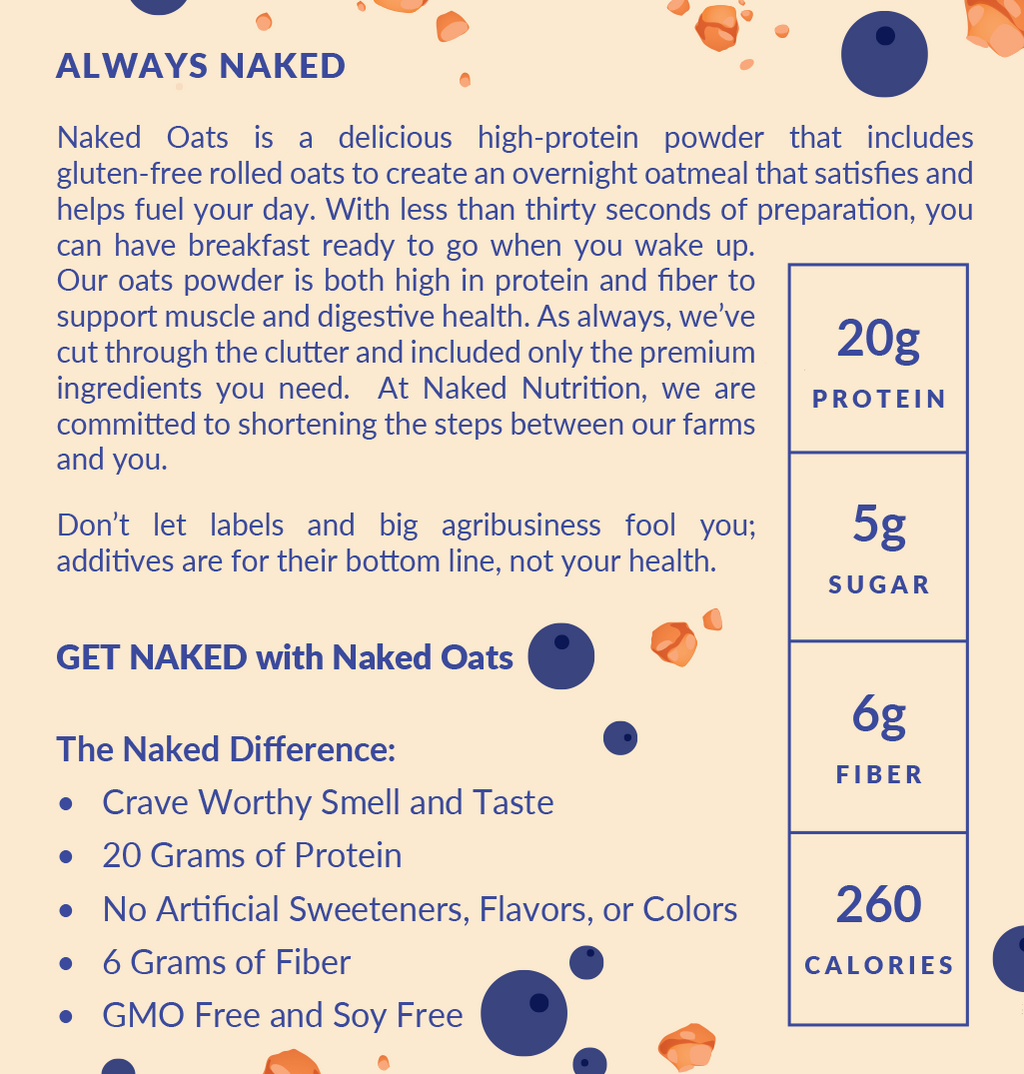 Blueberry Cobbler Protein Oats - Blueberry Cobbler, Minimal Ingredient Health Support