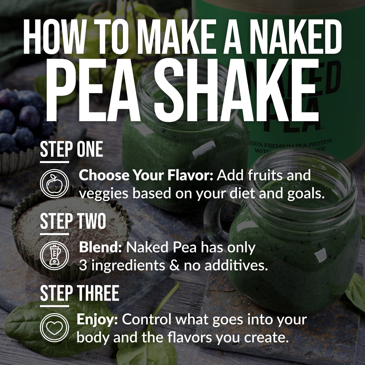 Chocolate Pea Protein Powder - Chocolate, Smooth Plant Protein For Shakes