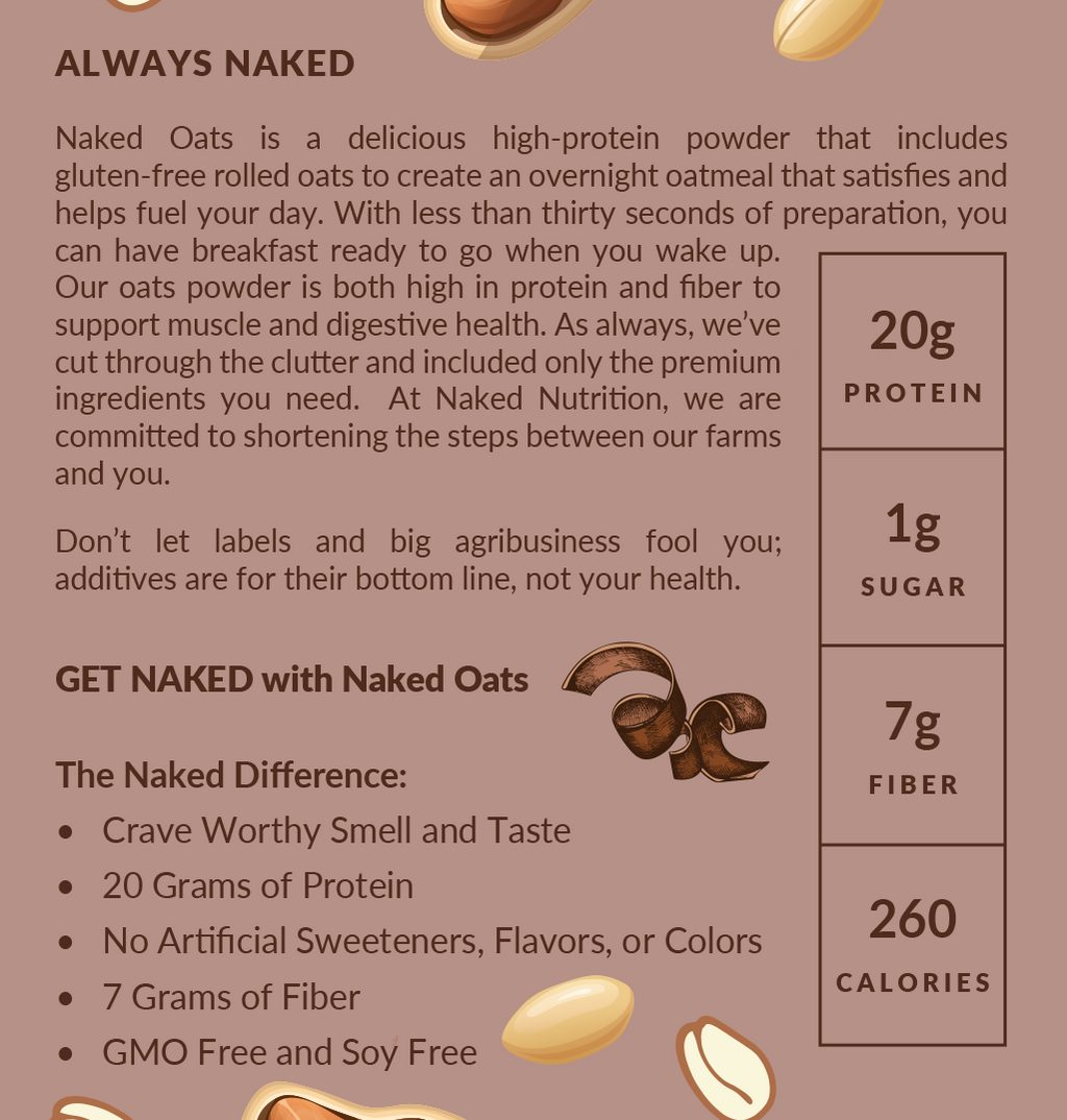 Chocolate Peanut Butter Protein Oats - Chocolate Peanut Butter, Minimal Ingredient Health Support
