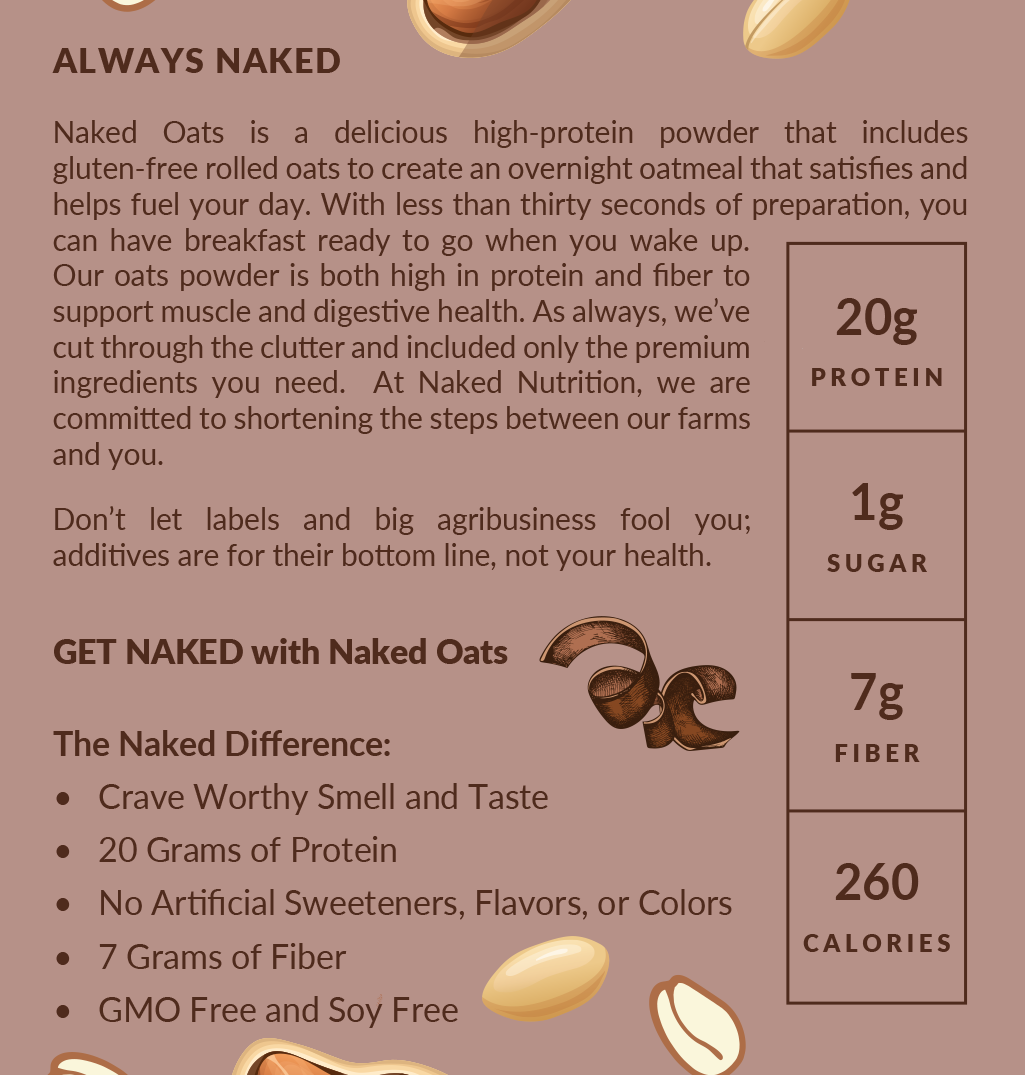 Chocolate Peanut Butter Protein Oats - Chocolate Peanut Butter, Minimal Ingredient Health Support