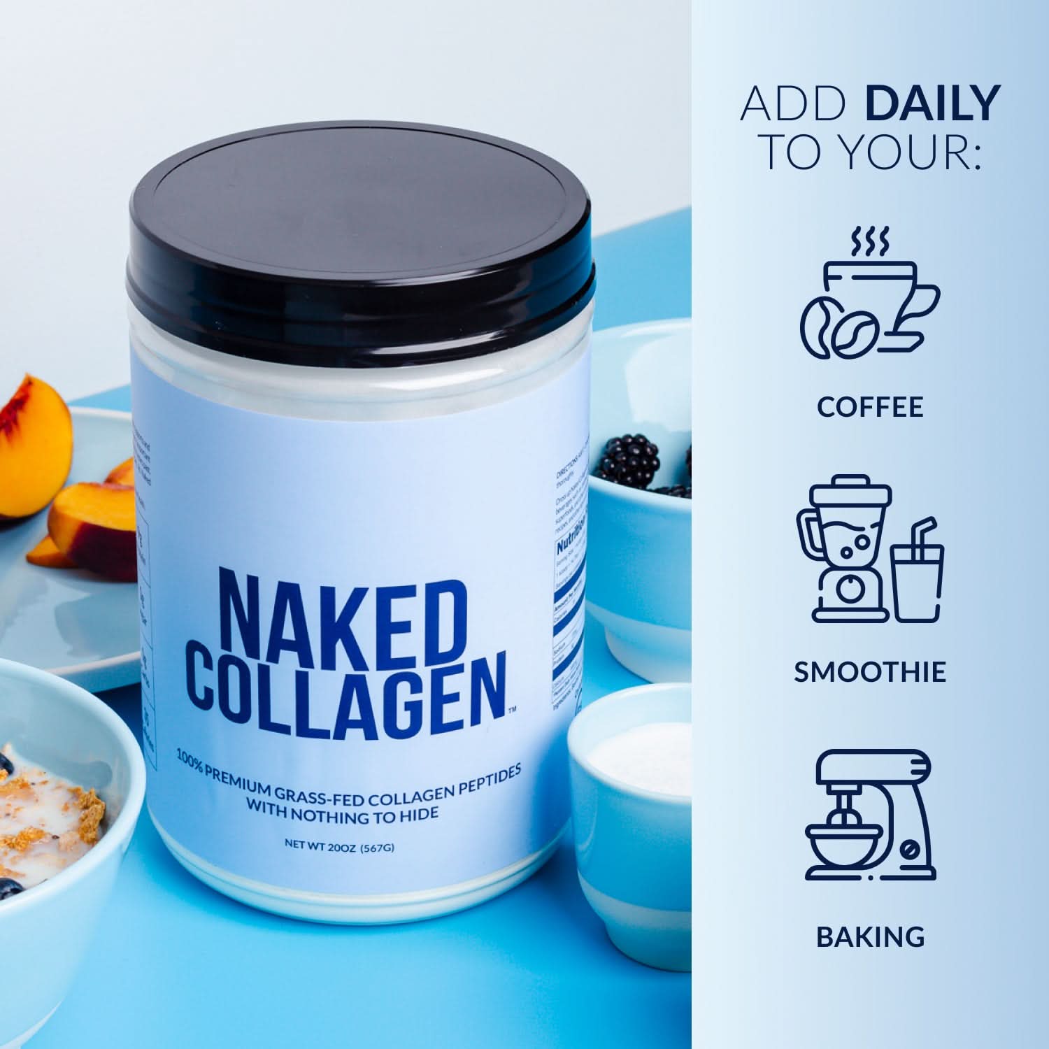Chocolate Collagen Peptides Powder - Chocolate Collagen Peptides, Clean Collagen Peptide Support