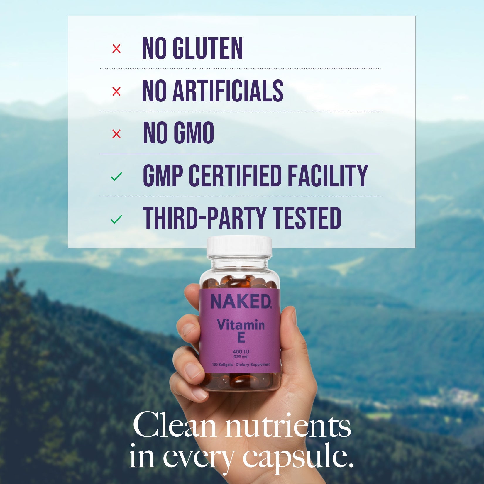 Daily Vitamin E Supplement - Vitamin E, Minimal Ingredient Health Support