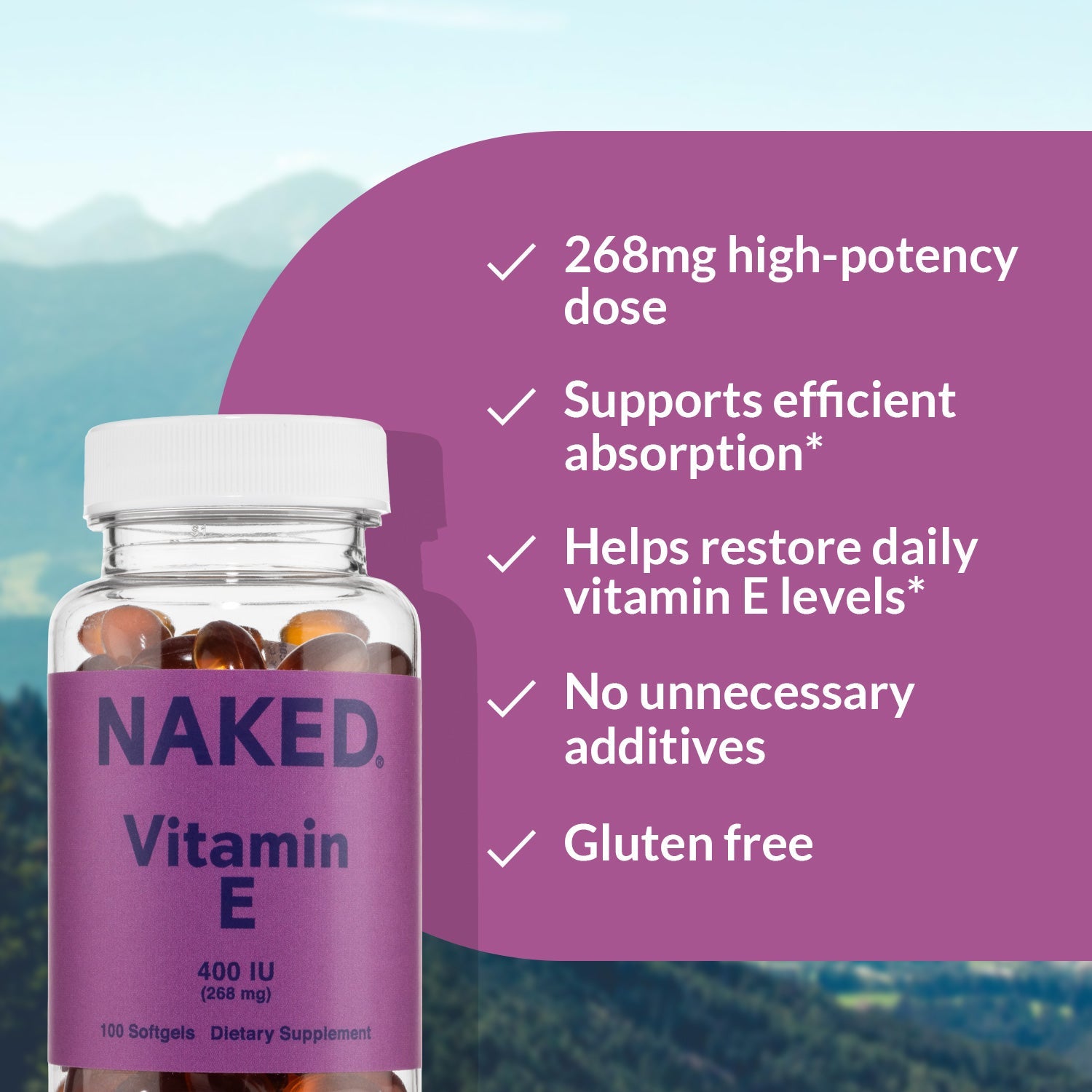 Daily Vitamin E Supplement - Vitamin E, Minimal Ingredient Health Support