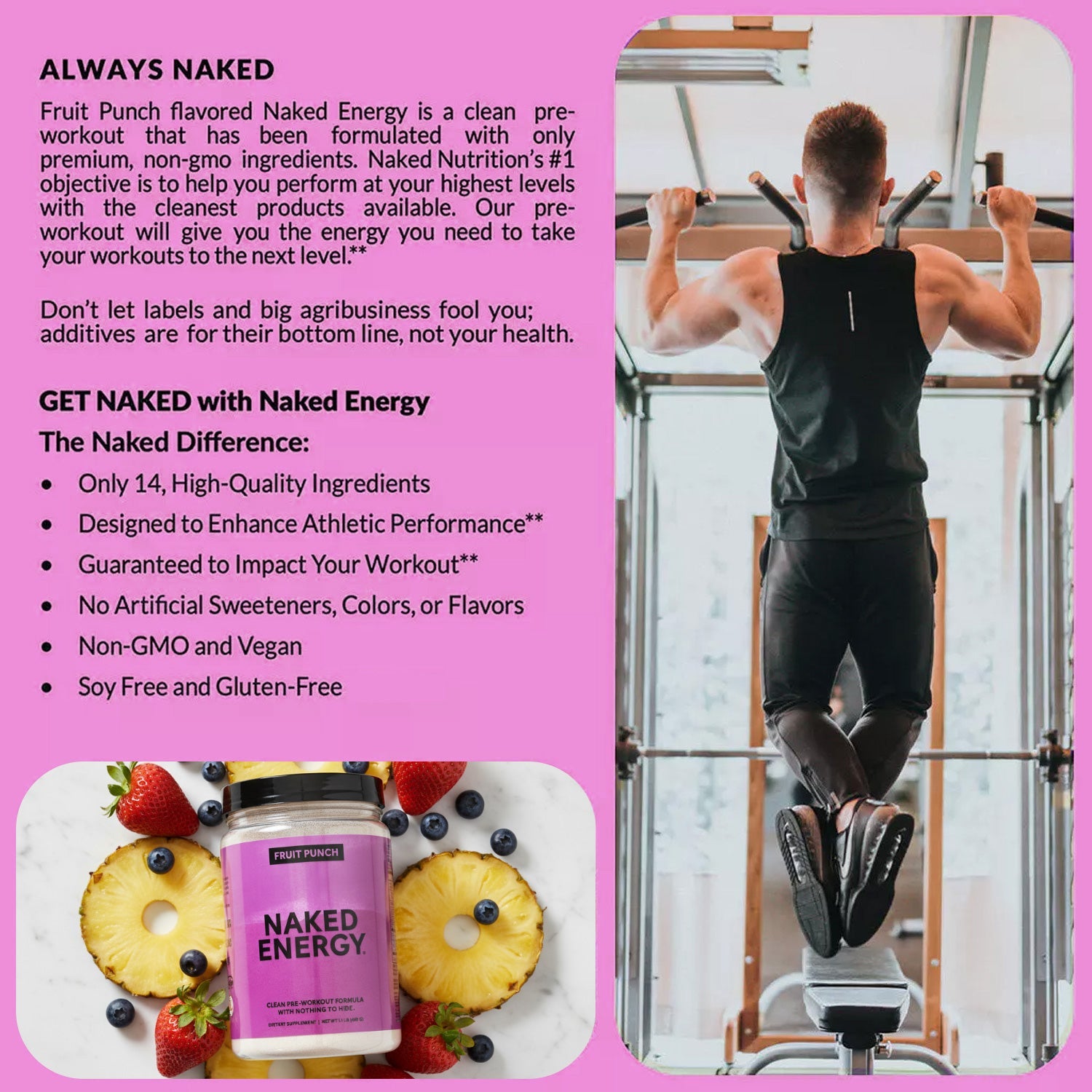 Fruit Punch Pre Workout Supplement - Fruit Punch, Active Performance Support Blend
