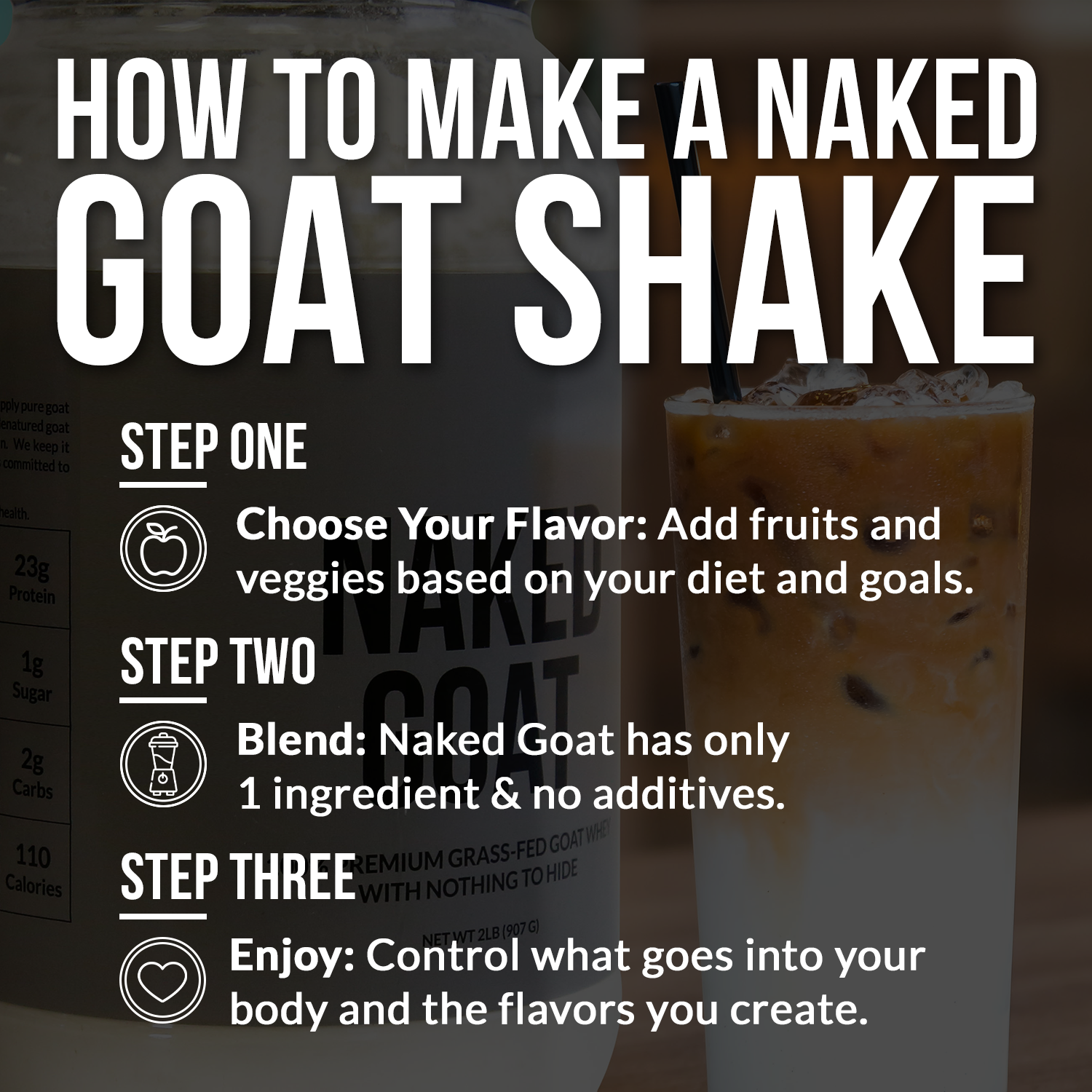 Chocolate Goat Whey Protein Powder - Chocolate, Pure Protein For Everyday Use