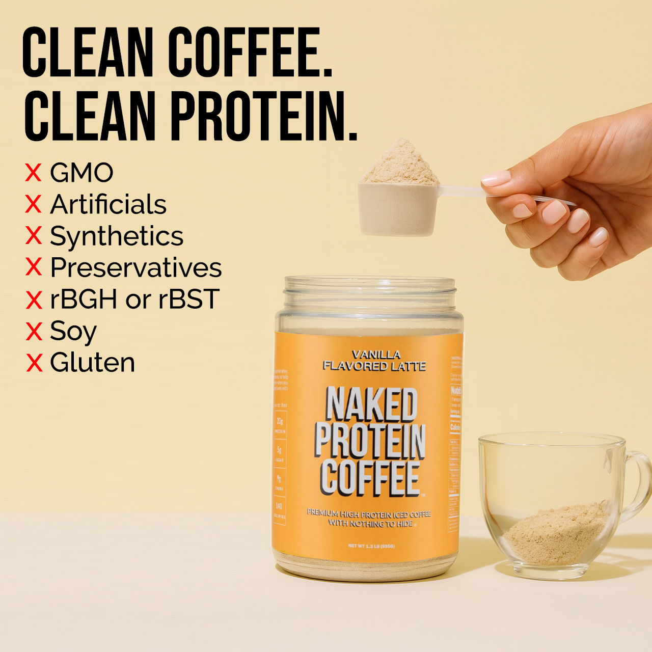 Vanilla Latte Protein Iced Coffee - Vanilla Latte, Minimal Ingredient Health Support