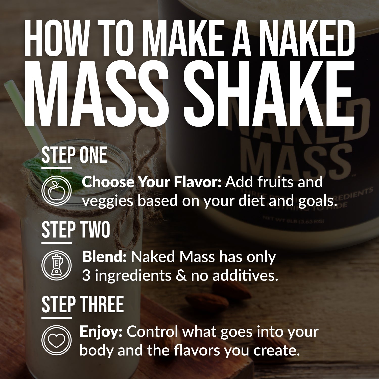 Mass Gainer Protein Supplement - Unflavored, Daily Calorie Boost Blend